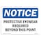 Signmission OSHA Sign, Protective Eyewear Required Beyond Point, 10in X 7in Plastic, 10" W, 7" H, Lndscp OS-NS-P-710-L-17905 - alternate 1